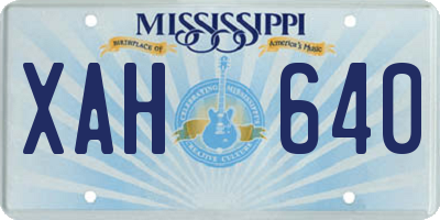 MS license plate XAH640