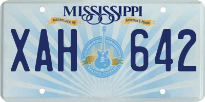 MS license plate XAH642
