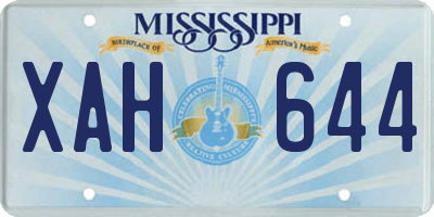 MS license plate XAH644