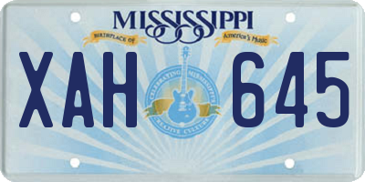 MS license plate XAH645