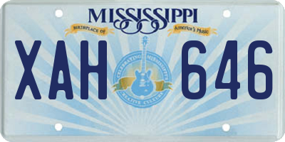 MS license plate XAH646