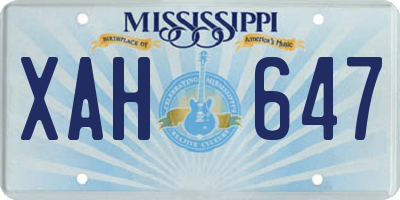 MS license plate XAH647