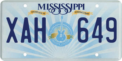 MS license plate XAH649