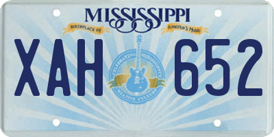 MS license plate XAH652