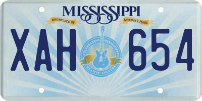 MS license plate XAH654
