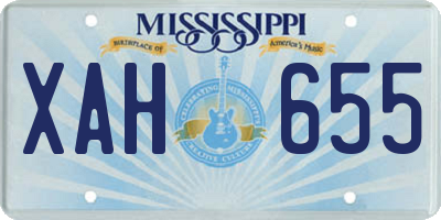 MS license plate XAH655