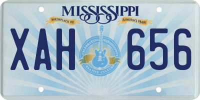 MS license plate XAH656