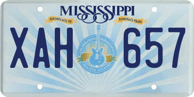 MS license plate XAH657