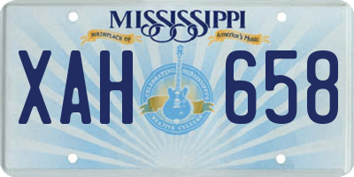 MS license plate XAH658