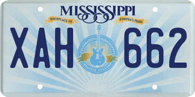 MS license plate XAH662