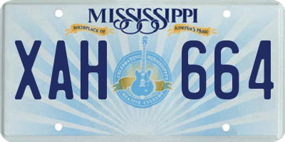 MS license plate XAH664