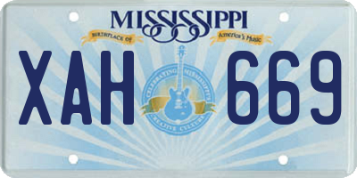 MS license plate XAH669