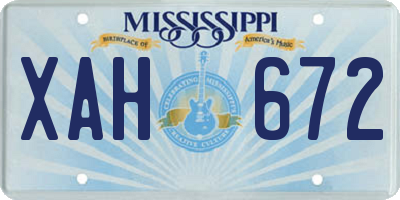 MS license plate XAH672