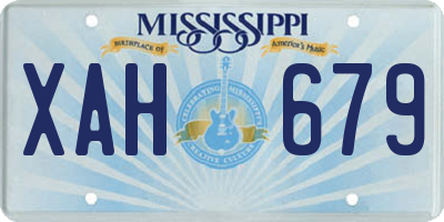 MS license plate XAH679