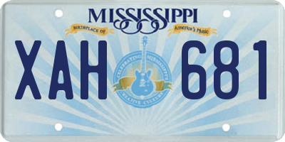 MS license plate XAH681