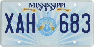 MS license plate XAH683