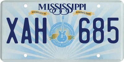 MS license plate XAH685