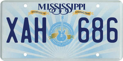 MS license plate XAH686