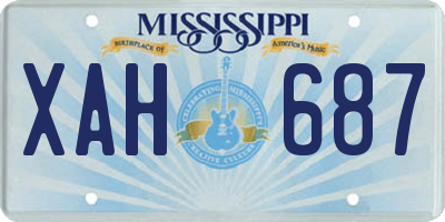 MS license plate XAH687