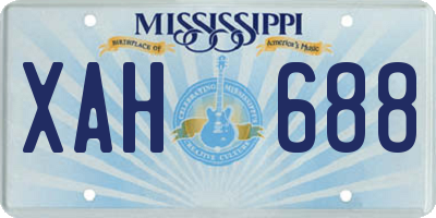 MS license plate XAH688