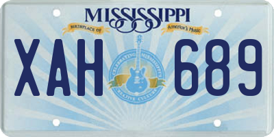 MS license plate XAH689