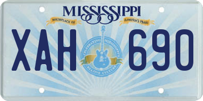 MS license plate XAH690
