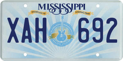 MS license plate XAH692