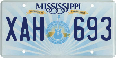 MS license plate XAH693