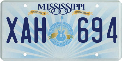 MS license plate XAH694