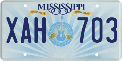 MS license plate XAH703