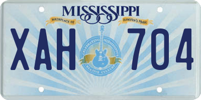 MS license plate XAH704