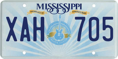 MS license plate XAH705