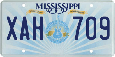 MS license plate XAH709