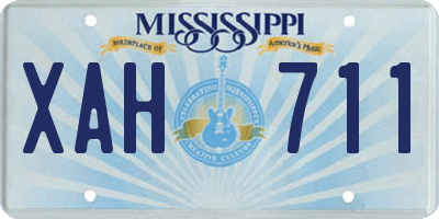 MS license plate XAH711