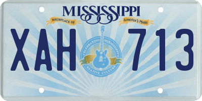 MS license plate XAH713