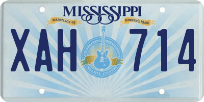 MS license plate XAH714