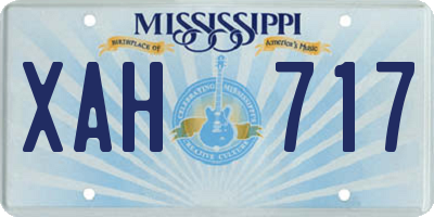 MS license plate XAH717
