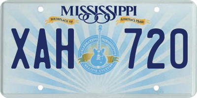 MS license plate XAH720