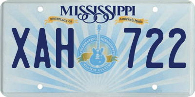 MS license plate XAH722