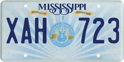 MS license plate XAH723