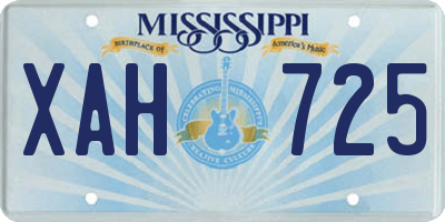 MS license plate XAH725