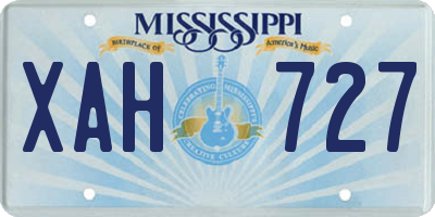 MS license plate XAH727