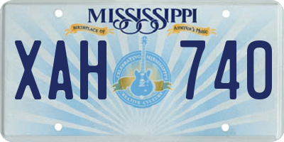 MS license plate XAH740