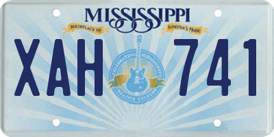 MS license plate XAH741
