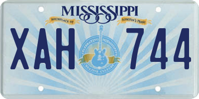 MS license plate XAH744