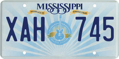 MS license plate XAH745