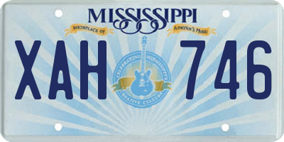 MS license plate XAH746