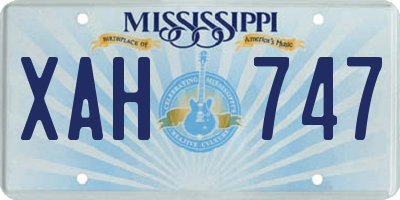 MS license plate XAH747