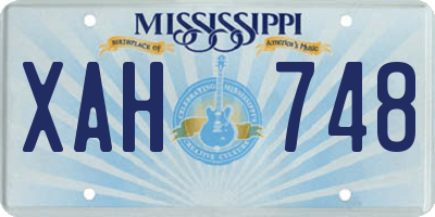 MS license plate XAH748