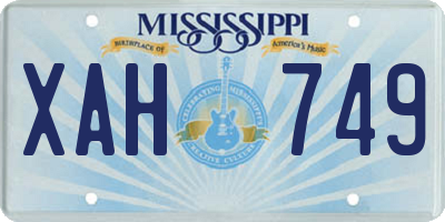MS license plate XAH749